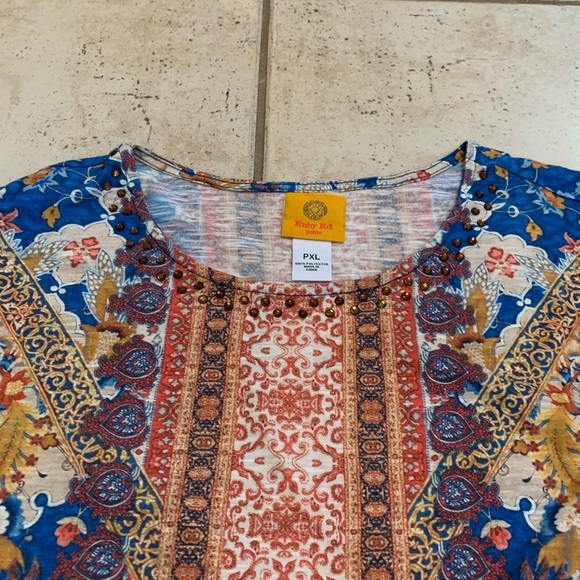 Ruby Rd. Petite Paisley Floral Tunic Top PXL - Picture 2 of 6